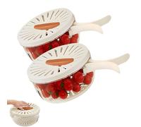 2-In-1 Draining and Preservation Basket: Simplify Washing & Storing, Fruit Washer with Strainer Lid (Brown,2Pcs)