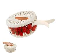 2-In-1 Draining and Preservation Basket: Simplify Washing & Storing, Fruit Washer with Strainer Lid (Brown,1Pcs)