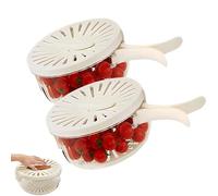 2-In-1 Draining and Preservation Basket: Simplify Washing & Storing, Fruit Washer with Strainer Lid (White,2Pcs)