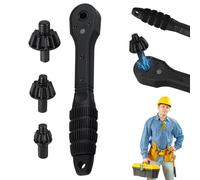 2 in 1 Drill Chuck Ratchet Spanner, 4-Piece Iron Drill Wrench Set, Chuck Keys for Drills, Universal Double Head Wrench Spanner Adapter for Electric Drills & Power (2Set)