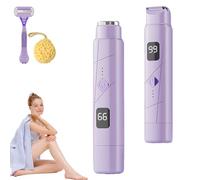 2-in-1 Electric Lady Shaver, Cordless Intimate Shavers for Women Bikini Trimmer, IPX7 Waterproof Wet & Dry Painless Hair Remover for Legs Underarms Face, USB Rechargeable Travel Razor (Violet)