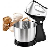 2-in-1 electric mixer with stand; mixes quickly and efficiently; 300W power; 5 speed settings; 3.5-liter capacity; ideal for home use and hobbyists