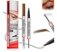2-in-1 Eyebrow Pen & Eyebrow Gel, With 4-Fork-Tip Brow Pen + Sealing Brow Gel, Dual-Ended Eye Brow Pencils, Waterproof Eyebrow Pencils, for Women Create Natural Hair-Like Brows (Light Brown)