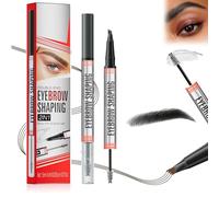 2-in-1 Eyebrow Pen & Eyebrow Gel, With 4-Fork-Tip Brow Pen + Sealing Brow Gel, Dual-Ended Eye Brow Pencils, Waterproof Eyebrow Pencils, for Women Create Natural Hair-Like Brows (Gray)