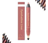 2-in-1 Eyeliner Eyeshadow, Eye Makeup Shadow Liner Smudge-Proof Waterproof, Long-Lasting Smooth Easy To Color Applicator Stick With Built-In Smudge Brush