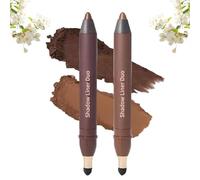 2-in-1 Eyeliner & Eyeshadow, Waterproof and Sweat-Proof, Not Easy to Smudge, Silky and Easy to Apply, Creating Natural Eye Makeup (#01+#02)