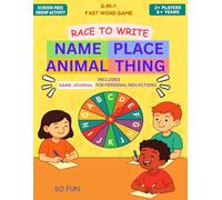2-in-1 Fast Word Game - Race To Write ! Name Place Animal Thing ( with Personal Game Journal ): Spin Wheel Alphabet Game | Multiplayers | 6+ years | ... Party Game | Edutainment | Fun Learning Game