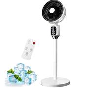 2-in-1 Floor Fan Touch Screen and Remote Control,Powerful 3 Speed USB Fan,Adjustable Height, 7.5-Hour Timer, Stable and Quiet Floor Fans with Sleep Mode,Detachable for Bedroom Living Room
