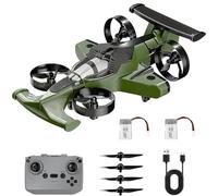 2 in 1 Flying RC Car Drone,360° High Speed Rechargeable Dual-Mode Remote Control Flying Car Drone,3 Speeds Drifting Stunt Drones Air Plane,2.4Ghz 4WD Stunt RC Cars Vehicle for Birthday Gift (Green)