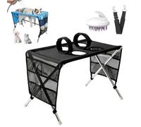 2-in-1 Foldable Pet Grooming Bed, Pet Grooming Hammock and Stand (Black,#B) | Portable Dog Bath Stand Hammock with Widened Slings, Quick-Dry Mesh for Cats and Small Dogs Nail Trimming & Showering