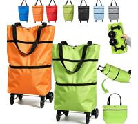 2-in-1 Foldable Shopping Cart,Shopping Trolley on Wheels，D