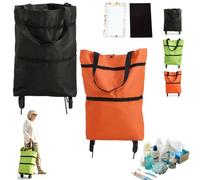 2-in-1 Foldable Shopping Cart with Wheels Lightweight for Grocery (A-1)