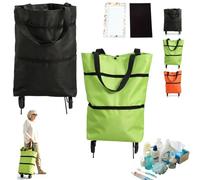 2-in-1 Foldable Shopping Cart with Wheels Lightweight for Grocery (B-1)