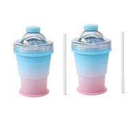 2-In-1 Foldable Silicone Large Round Ice Cubes Molds, 2pcs Golf Ball Ice Cubes Mold Cup, Iced Maker Cup, Easy Demolding, Leakproof Travel Tumbler For Coffee, Juice, Gym, Outdoor(Gradient)