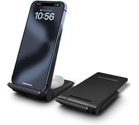 2 In 1 Foldable Wireless Charger Fast Induction Charger For Samsung Galaxy S Note Z Series, Iphone 8-16 Series, Google Pixel, Xiaomi, Airpod4/3/2/Pr, Galaxy Buds Series (Black)