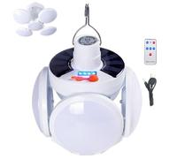2 in 1 Folding Solar Lamp with Remote Control, Solar tent Lights USB Rechargeable LED Solar Camping Lantern Collapsible, Portable Hanging Tentlight for Outdoor (2400Mah)
