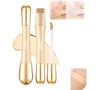 2 in 1 Foundation Anti-wrinkle Concealer, Foundation Stick With Built-in Brush, High Coverage Matte Liquid Concealer - Non-Creasing & Lightweight Face Contour Concealer (#02, 8g)