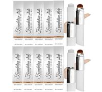 2-in-1 Foundation Foundation with Brush, Long-lasting, for Normal to Dry and Combination Skin (Ivory White) Luminous Natural Finish,
