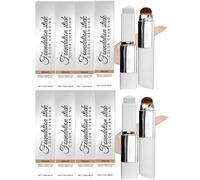 2-in-1 Foundation Foundation with Brush, Long-lasting, for Normal to Dry and Combination Skin (Ivory White) Luminous Natural Finish,