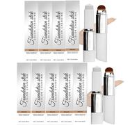 2-in-1 Foundation Foundation with Brush, Long-lasting, for Normal to Dry and Combination Skin (Ivory White) Luminous Natural Finish,