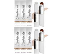 2-in-1 Foundation Foundation with Brush, Long-lasting, for Normal to Dry and Combination Skin (Ivory White) Luminous Natural Finish,