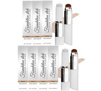 2-in-1 Foundation Foundation with Brush, Long-lasting, for Normal to Dry and Combination Skin (Ivory White) Luminous Natural Finish,