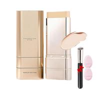 2 In 1 Foundation Stick With Brush,Multi-Use Double Head Foundations Make Up Sticks,Brightens,Concealer Hydrating Lightweight Longwear Natural Finish,For All Skin Types (Bright White-1pcs, SIZE)