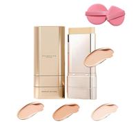 2 in 1 Foundation Stick with Brush, Multi-use Double Head Foundations Make up Sticks,Foundation Concealer Stick Dual-ended Brush Head for Flawless Skin,Longwear Waterproof for All Skin (Natural)