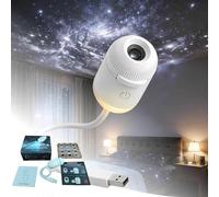 2-In-1 Galaxy Projector Night Light, Usb Starry Sky Projector, 360° Adjustable Star Projectors Lamp with 1/6/12 Projection Films, Led Rotating Mood Light for Bedroom Hallway Ceiling Decor (5films)