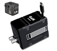 2 in 1 GaN Charger 120w,W&O 2-in-1 Gan 120w Fast Charger,with Multi-Function Conversion Plug,for Lightning Cable Or for Fast Charger USB c,Tablet,Laptops (Black,Conversion Plug)