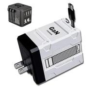 2 in 1 GaN Charger 120w,W&O 2-in-1 Gan 120w Fast Charger,with Multi-Function Conversion Plug,for Lightning Cable Or for Fast Charger USB c,Tablet,Laptops (White,Conversion Plug)