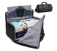 2 in 1 Garment Bags for Travel - Foldable duffle solution featuring protective compartment, practical shoulder strap comfort, adaptable organizer keeping outfits neat, reinforced shape supporting vari