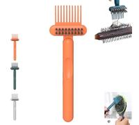 2 In 1 Hair Brush Cleaning Tool, 2025 New Comb Cleaning Brush, Portable Hairbrush Cleaner Tool Rake, Cleaning Tool Home and Salon Use (Orange)