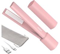 2 In 1 Hair Iron Bangs,Mini Straightener Curler Short Travel,Constant Temperature 180°C,Ceramic Heating Plate,Automatic One Hour Power Off For Smooth,Curly Hair