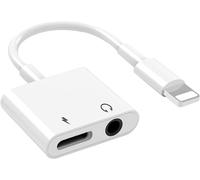 2 In 1 Headphone Adapter For Iphone,[Apple Mfi Certified] Lightning To Iphone 3.5mm Headphone Adapter And Charger Dongle,Headphone Converter Compatible With Iphone 14 Pro/13/12/11/Xs/8/7