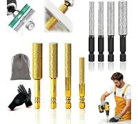 2-in-1 Hexagonal Shank Brazing Dry Drilling Specialized Hole Opener, 2-in-1 Hexagonal Shank Brazing Hole Opener, Drill Through Tough Surface, for Marble Granite Concrete Glass (mix,6+8+10+12mm)