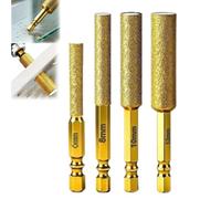 2-in-1 Hexagonal Shank Brazing Hole Opener - Dry Drilling for Marble, Granite, Concrete & Glass (No Water Needed)