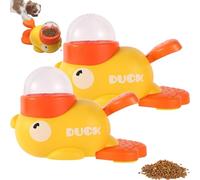 2-in-1 Interactive Dog Puzzle Toy - Slow Feeder Toy for Small & Large Dogs, Duck Dog Treat Dispenser, Duck Shape Slow Feeder Dog Bowl, No Battery Required, Durable and Safe (2Pcs)