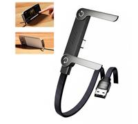 2-In-1 Invisibles Phone Stand Cable, 240w Fast Charging Cord With, CâBle De Charge RéGlable à 360 °, RevêTement ExtéRieur Tissé, 1,5 MèTre Ultra Rapide, Pour Jeux Et Bureautique (USB-A to TYPE-C)