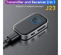 2 In 1 J23 Bluetooth compatible 5.0 Audio Transmitter Récepteur Microphone intégré Annulation du bruit Adaptateur sans fil Convertisseur noir