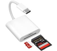 2-in-1 Lecteur de Carte SD USB C pour iPhone 15 16 17, iPad Pro/Mini/Air, MacBook Air/Pro, Samsung Galaxy S25 S24 S23, Adaptateur Carte SD usbc vers SD/Micro SD Fente USBC Card Reader Plug and Play