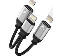 2 In 1 Lightning Jack Adapter For Iphone 11 12 13 Pro Earphone Jack And Charger Aux Audio To For Apple Connector Headphone Splitter Cable For Ipad Accessories Music And Car Headsets