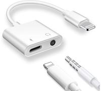 2 In 1 Lightning To 3.5 Mm Jack,Headphone Adapter For Iphone,3.5 Mm Jack Headphone Adapter,Audio Aux Jack Charging Connector Compatible With Iphone 14/13/12/11/X/8/7