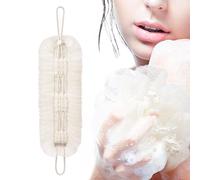 2 In 1 Loofah Sponge - Texture Mesh Puff, Soft Bath Ball, Gentle Skin Cleansing Accessory, Quick Dry Body Washing Pouf | For Women Men Adults Friends Bathroom Shower Spa Travel Use