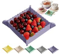 2-in-1 Magnetic Foldable Silicone Mat & Serving Tray, Portable Magnetic Foldable Chopping Board, Heat Resistant Trivet for Kitchen, Camping, Picnic, Travel and Outdoor Cooking (Purple)