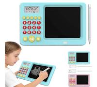 2-in-1 Math Learning Tablet - Handwriting Practice & Interactive Games, 2-in-1 Math Learning Calculator & Drawing Board with Display, Fun Educational Gift for Boys & Girls (Blue)