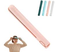 2 in 1 Mini Curling Iron for Short Hair, Portable USB Cordless Straightener Curler, Travel Flat Iron with Ceramic Heating for Fringes, Bangs & On-the-Go Styling (Pink Pro)