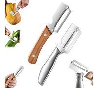 2 in 1 Multi-Function Vegetable Peeler with Ultra Sharp Stainless Steel Blade and Ergonomic Wooden Handle Effortlessly Peel Potatoes Apples Carrots and Opening (Wooden Handle+Steel Handle)