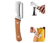 2 in 1 Multi-Function Vegetable Peeler with Ultra Sharp Stainless Steel Blade and Ergonomic Wooden Handle Effortlessly Peel Potatoes Apples Carrots and Opening (1PCS)