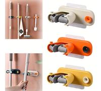 2 In 1 Multi-Functional Broom Holder, 3Pcs Wall Mount Broom Holder, Self Adhesive Broom Holder, Nail-Free Multifunctional Seamless Mop Hanger, Bathroom Wall Broom Hanger (3pcs-d)